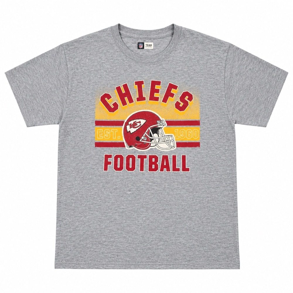 NFL Team Apparel Kansas City Chiefs T-Shirt Mens Large Gray Vintage Style Tee